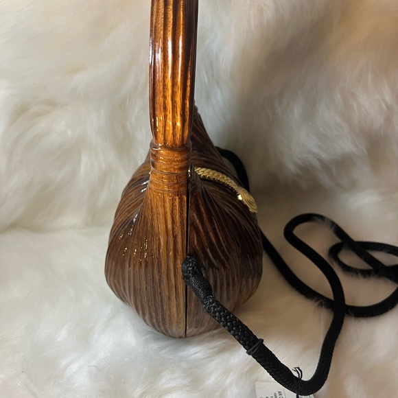 Timmy Woods of Beverly Hills Acacia Wood Handbag Purse 👜 🧡 - Picture 9 of 17